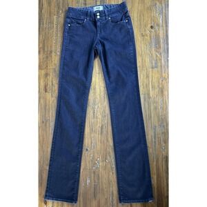 PAIGE Womens 26 Straight Leg Jeans Dark Wash Mid Rise Stretch Denim USA Made